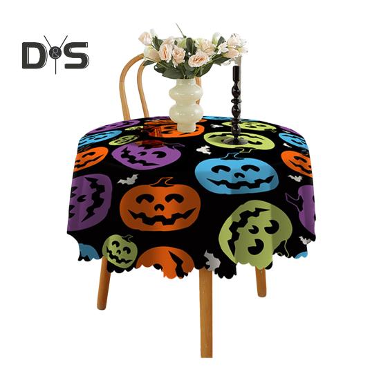 

Хэллоуин Скатерть Паутина Тыква Ведьма Принт Цветочный Край Круглая Форма Легкий Уход Защита Стола Банкеты Украшение Партии Скатерть H