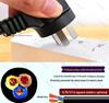 Three-Pin C5 Power Cord - Left Elbow, 90-Degree Right Angle, 7-Shaped, 0.75/1/1.5 Sq