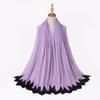 New Pearl Chiffon Malaysia Fashion Black Lace Scarves Muslim Shawl Plain Soft Turban Head Wraps Headband