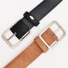 Simple and Versatile Square Buckle Imitation Leather Trendy Belts for Women's Belts for Retro Student Belts