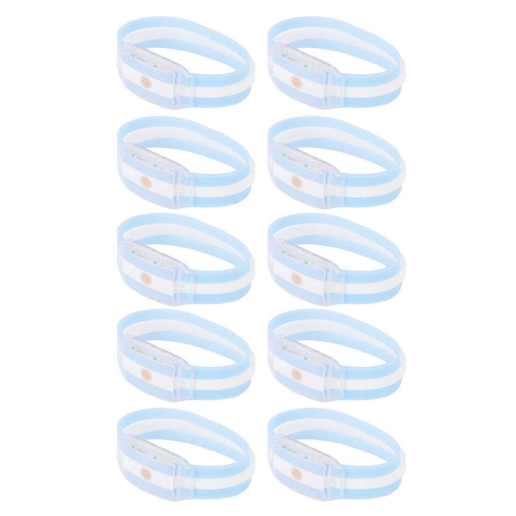 10PCS National Flag Glow Bracelet Silicone ABS Fans Luminous Cheer Props for 2022 World Football Match