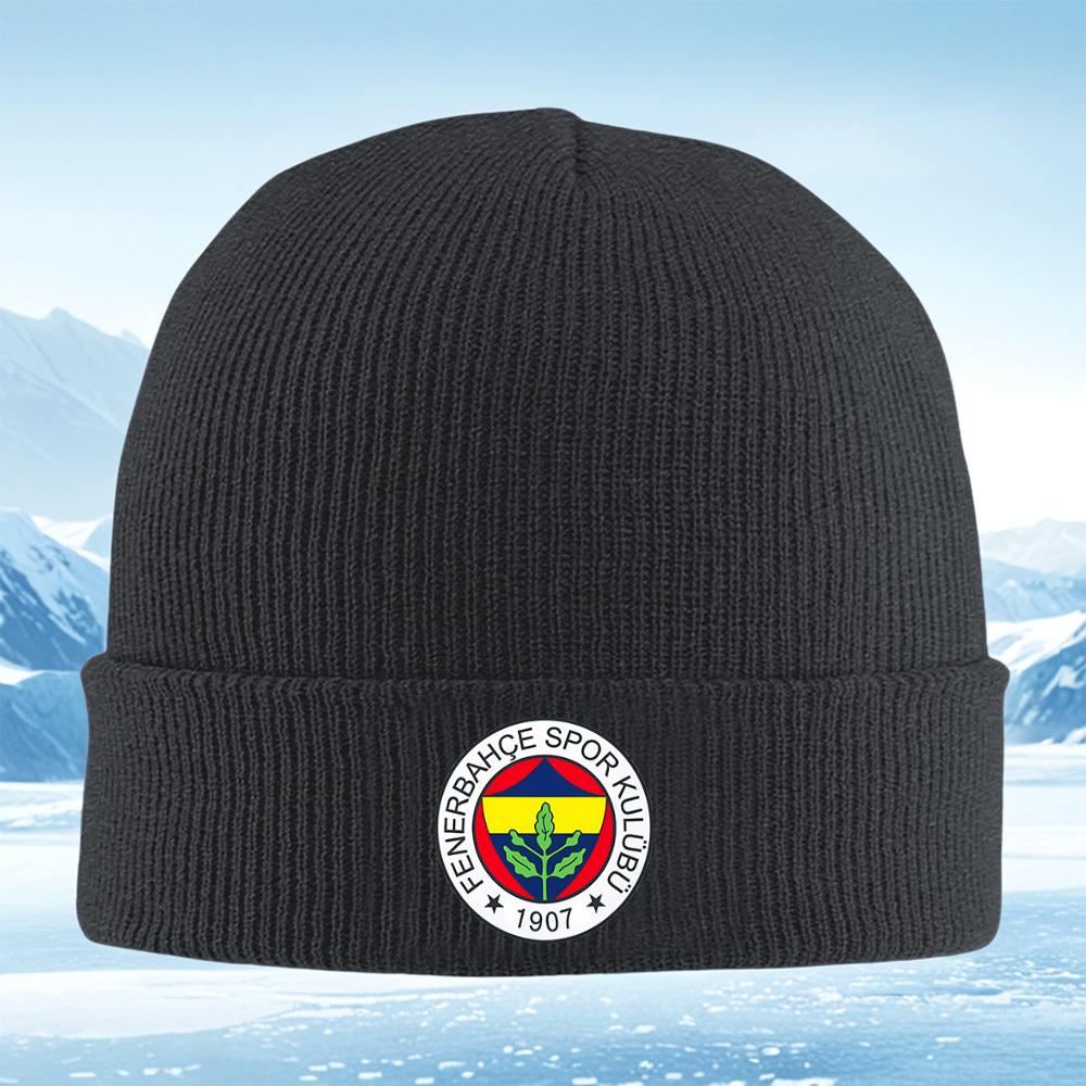 Club emblem sporting leaves star stripes blue Men Women Unisex Knitted Hat Beanie Pullover Cap Winter Thermal Warm Christmas Out