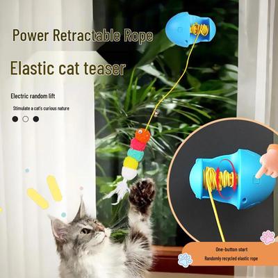 Electric Bite-Resistant Self-Playing Cat & Dog Teasing Toy Egg with Hanging Teaser Stick
