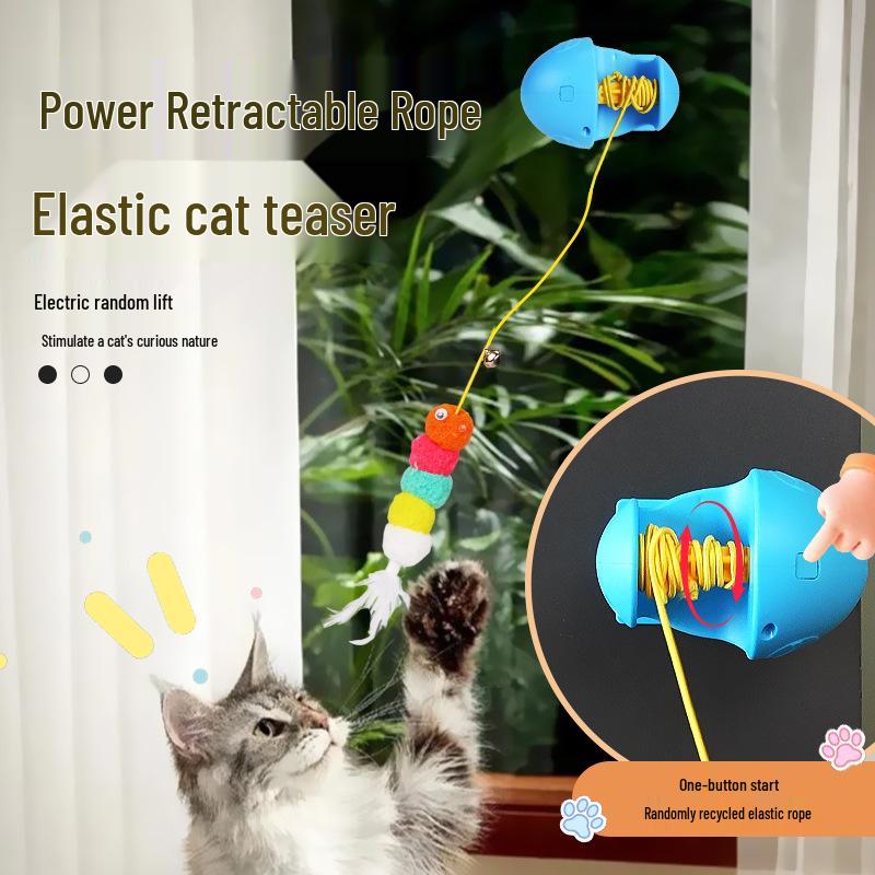 Electric Bite-Resistant Self-Playing Cat & Dog Teasing Toy Egg with Hanging Teaser Stick