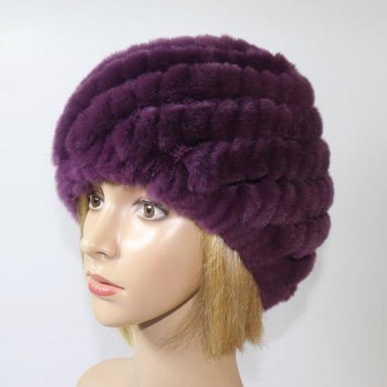 Hot Sale Russian Lady Natural Real Rex Rabbit Fur Hats Women Knitted Outdoor Rex Rabbit Fur Hat New Warm Real Fur Caps