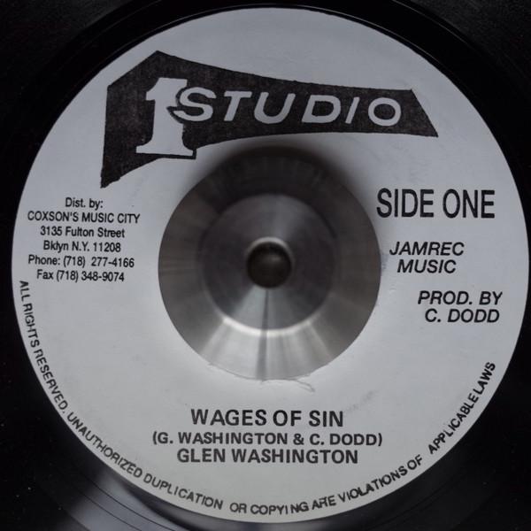 

7inch Record GLEN WASHINGTON Wages Of Sin NONE Studio One 1998 Jamaica Reggae Ska Dub Used