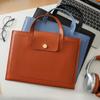 Business Leather A4 File Organizer for Worker Thickened Laptop Folder with Handles Large Capacity Briefcase for Documents