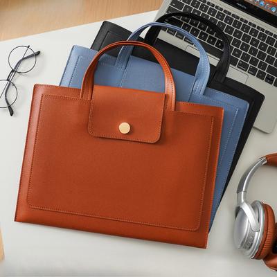 Geschäftliche Leder A4 Aktenmappe für Arbeiter Verdickte Laptop-Tasche mit Griffen Große Aktentasche für Dokumente