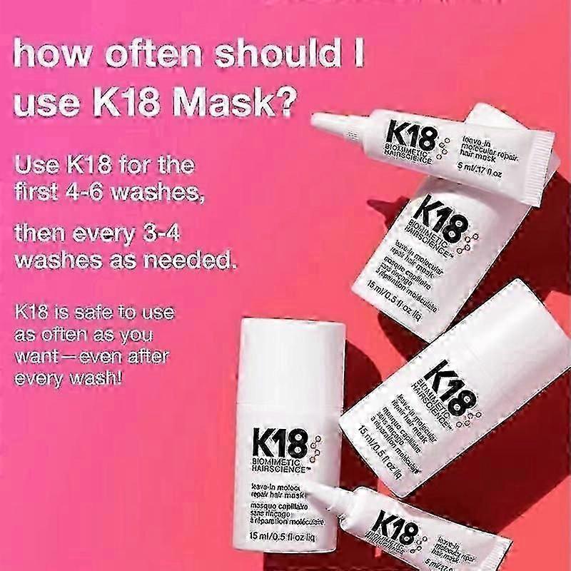 K18 Maschera Riparatrice Molecolare alla Cheratina Senza Risciacquo Ammorbidisce Ripristina i Capelli Danneggiati Trattamento Profondo alla Cheratina per Capelli e Cuoio Capelluto meno