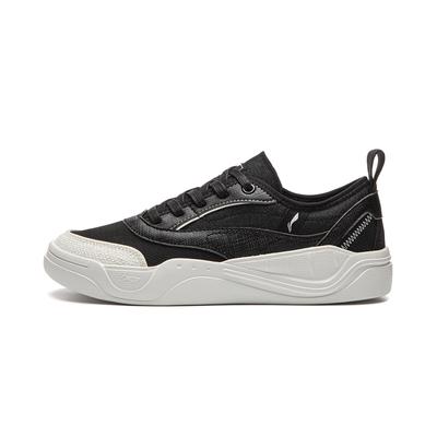 Light Sail Slip Resistant, Abrasion Resistant, Breathable Low Top Skateboard Shoes Women's Black White AGCW080-2