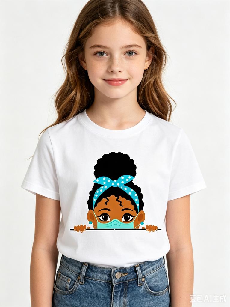 Summer Melanin Baby Girls Tshirt Cute Black Girl Magic Toddler Kids Top Tee Funny Lovely Childrens Polyester Fiber Clothing