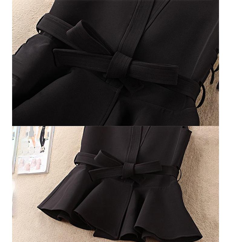 Ladies' Outerwear Temperament Lace-up Ruffled Slim-fitting Waistcoat Vest Vest Waistcoat Waistcoat Ladies Short V-neck Sleeveless Jacket