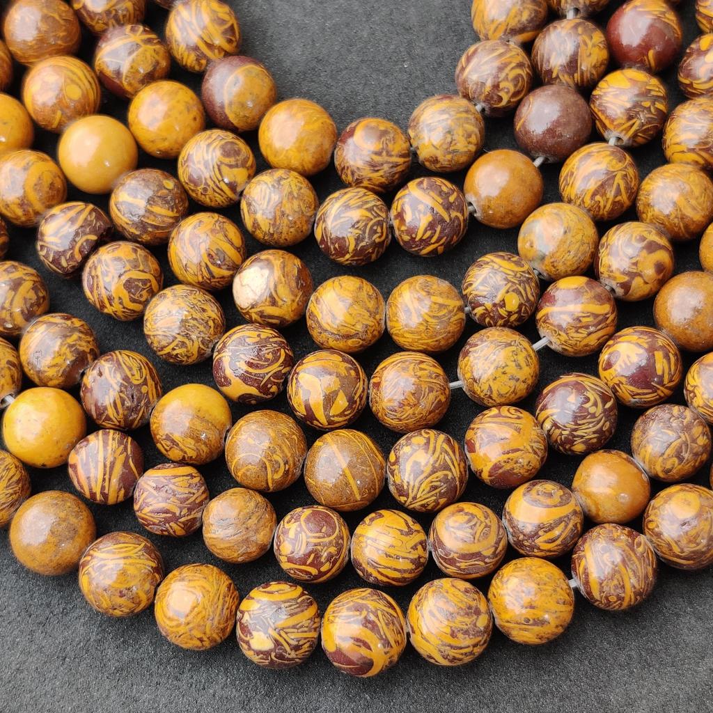 Natürliche Mariam-Elefantenhaut-Jaspis-Perlen bester Qualität, Edelsteinperlen, lose Perlenstränge mit 14–15 Zoll, Perlen in den Größen 6 mm, 8 mm und 10 mm.