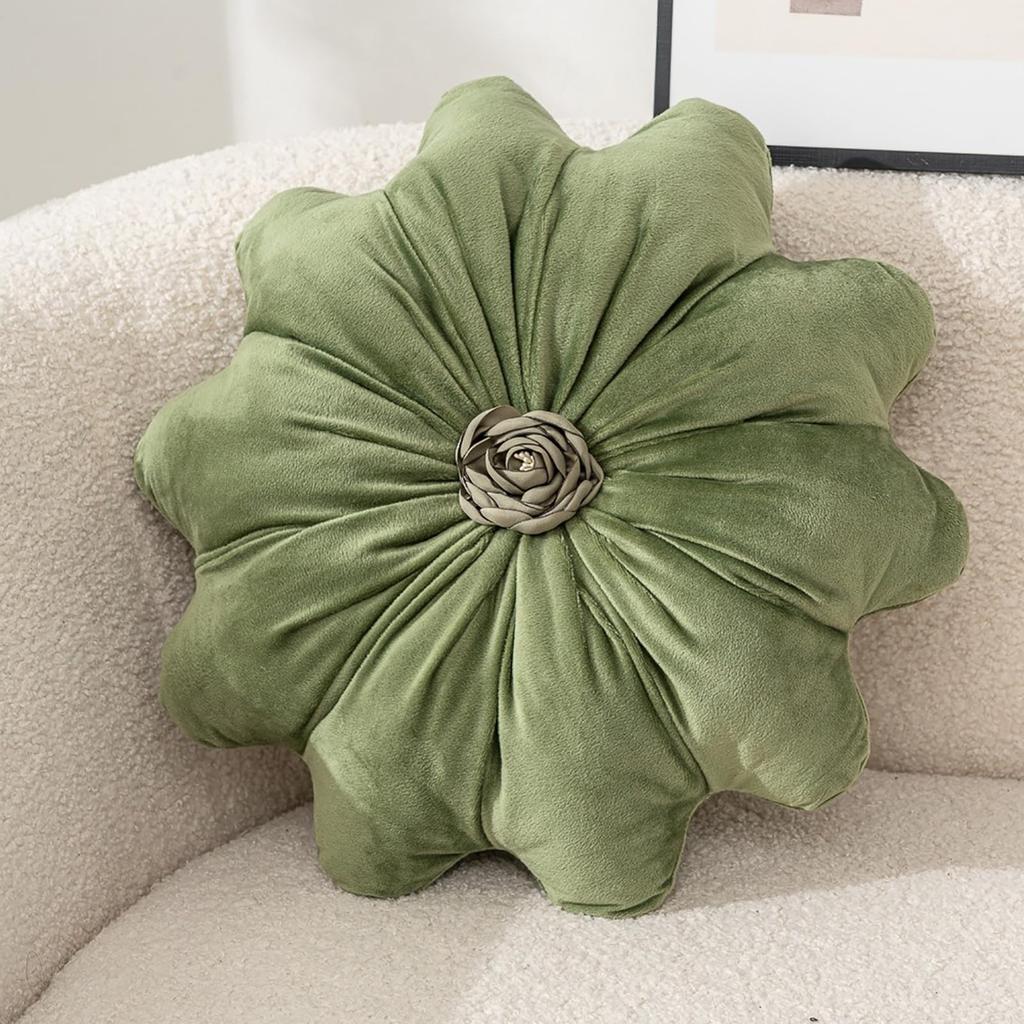 Sunflower Shaped Decorative Throw Pillow Flower Design Cushion Soft Plush Fabric for Sofa Bedroom Living Room Minimalist Style