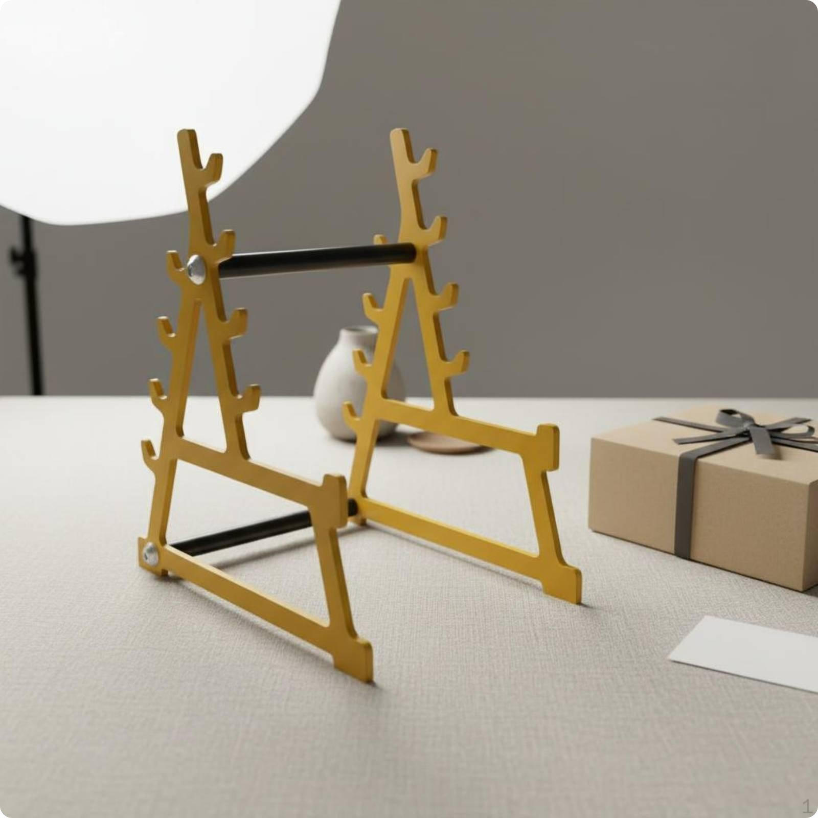 Mini Squat Rack Desk Organizer MultiFunctional Pen Holder SpaceSaving Barbell