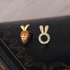 Banyan Tree S925 Silver Asymmetrical Rabbit & Carrot Zircon Earrings for Women