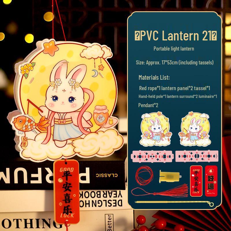 DIY Mid-Autumn Festival Glowing Lantern Kits for Kids - Ancient Style with Rabbit & Flower Designs
