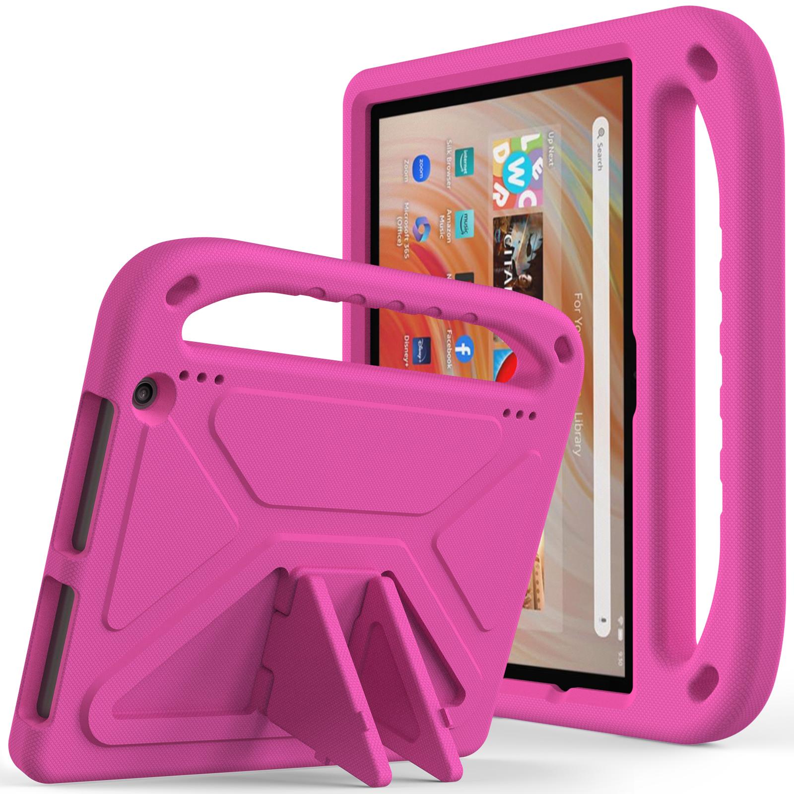 

EVA Case Universal For Amazon Fire HD10 Plus 2023 2021 13th 11th 10.1 Stand Cover Kids Friendly With Portable Holder Shockproof Fire HD 10 Plus 2021 рожевий червоний колір