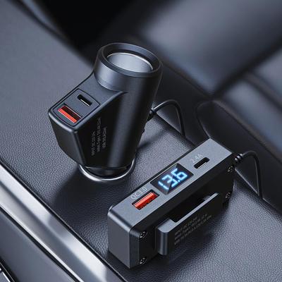 Car Charger Adapter Digital Display QC3.0 PD Car Cell Phone Charger For Vehicles Truck RV Sedan Automotive Smartphone Tablets