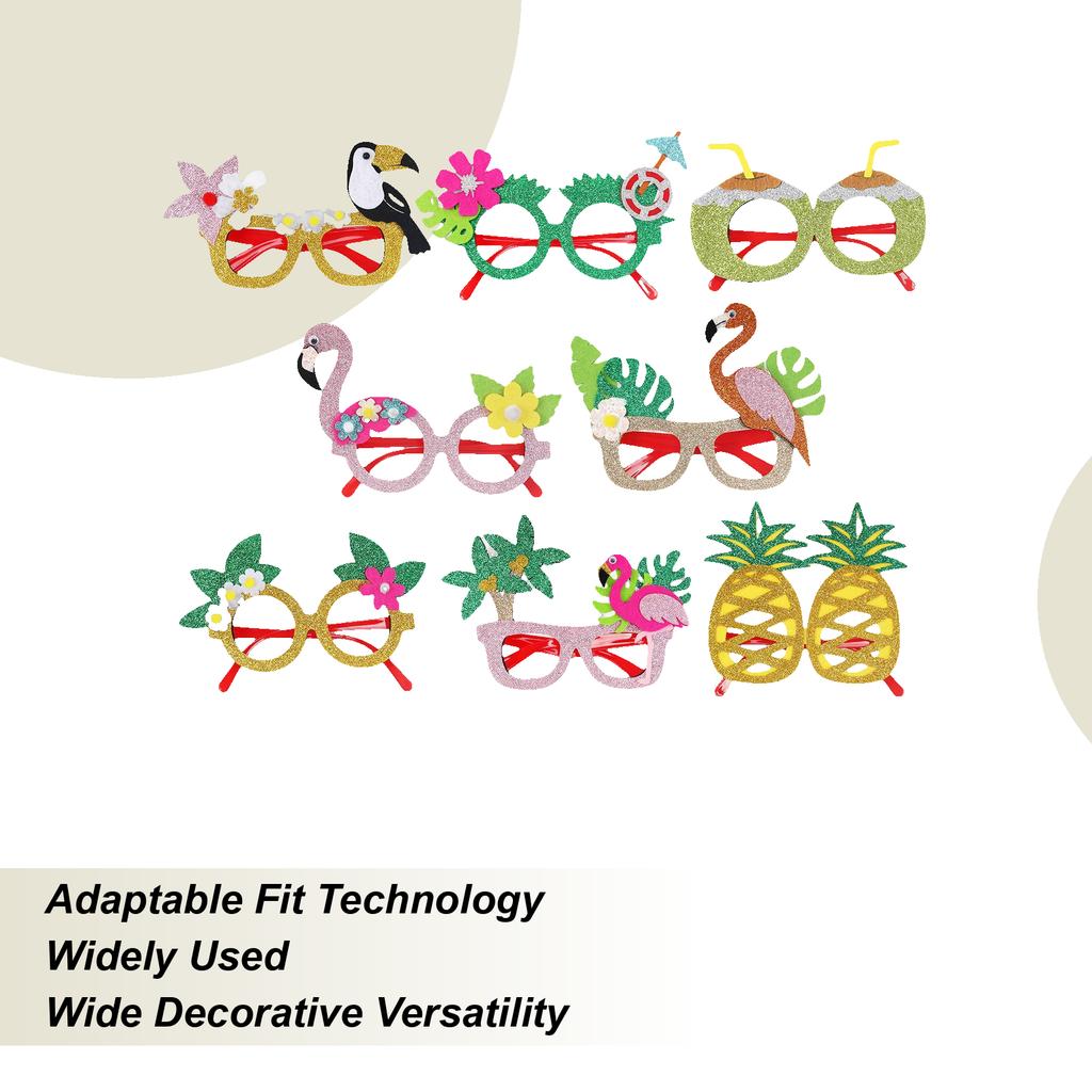 Hawaiian Party Glasses 8 Pieces Dress Up Sunglasses Beach Party Eyeglasses For Themed Events Vacation Bars Summer Camp Barbecue