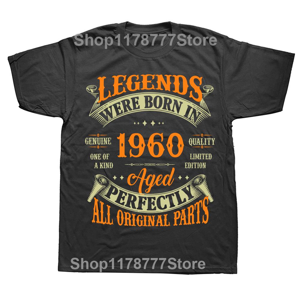 All Original Parts Made In 1960 TShirts 64th Birthday Gift Cotton TShirt Graphic Vintage Father Day Loose Style Short Sleeve
