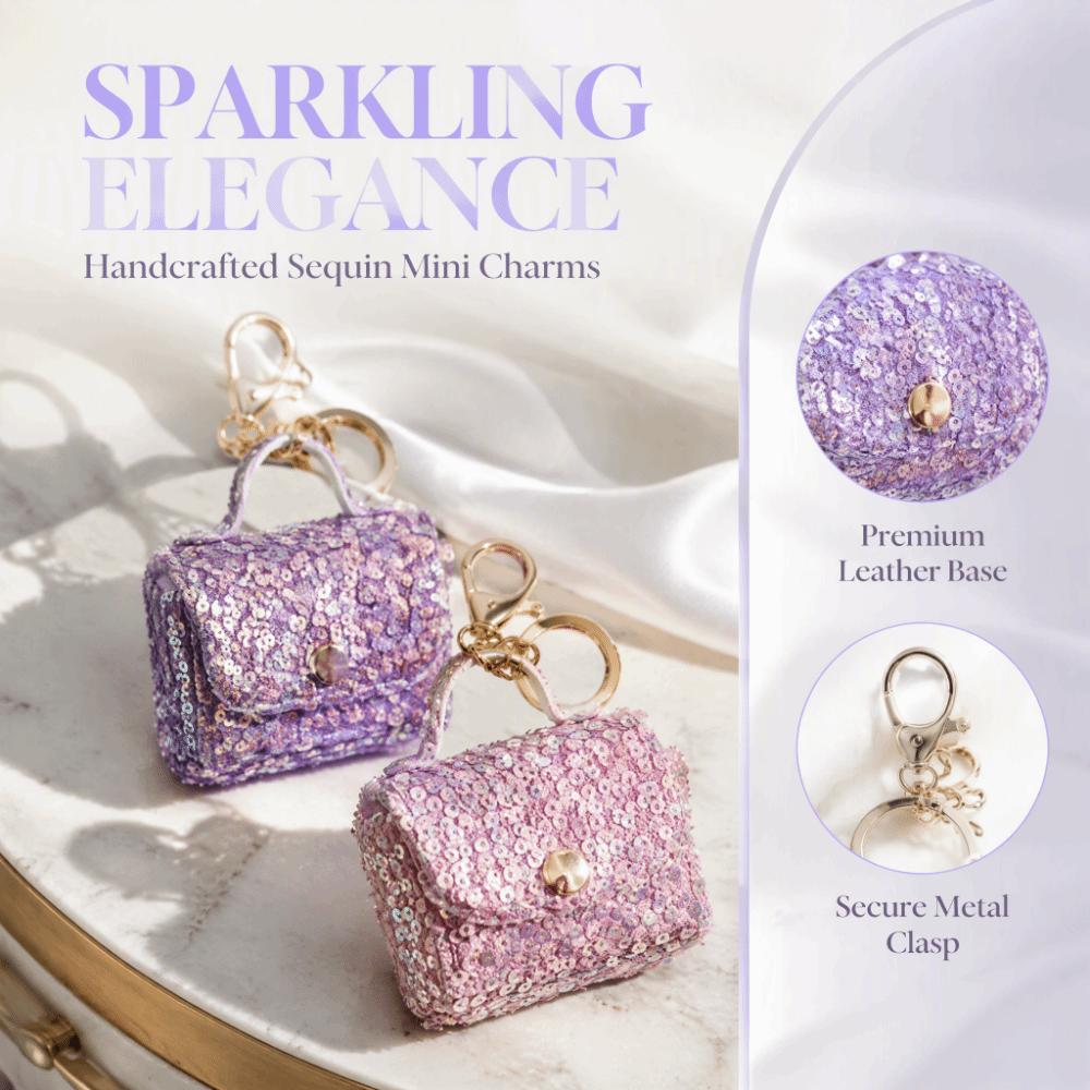Fashion Sequin Sequin Mini Earphone Case Keychain Leather Pouch Backpack Pendant  Hanging Ornament