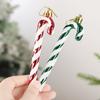 6pcs/box Cute Christmas Tree Decoration Hanging Candy Hook Ornaments Candy Canes Decoration  Holiday
