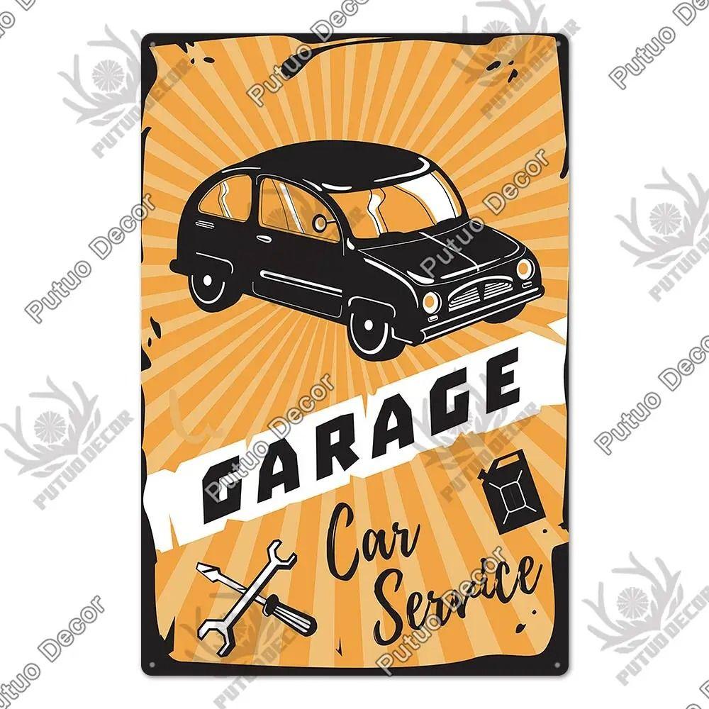 Metalowy Znak Ścienny Garage Bar, Tabliczka Dekoracyjna Wnętrza Samochodu 20x30cm
