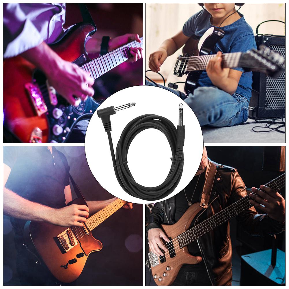 6,35 mm gitarlydkabel rettvinklet kontakt Forsterkerledning 3 meter10 tommers lengde