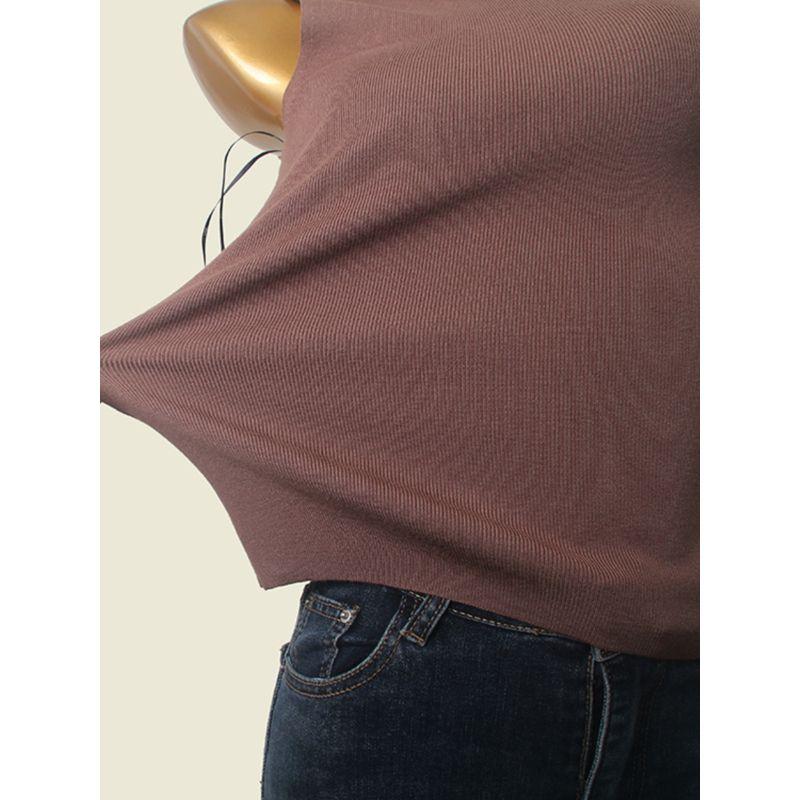 Russian Brand Normcore Half-High Collar Inner Match Silm Sleeveless Bottoming Shirt Export Elegant Chest-Flattering Knitting Vest