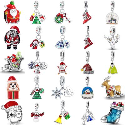 Fit Original Bracelet Christmas Santa Claus Snowflake Socks Bead Diy Women Jewelry Giftcopper Trinket Jewelry Party Gift