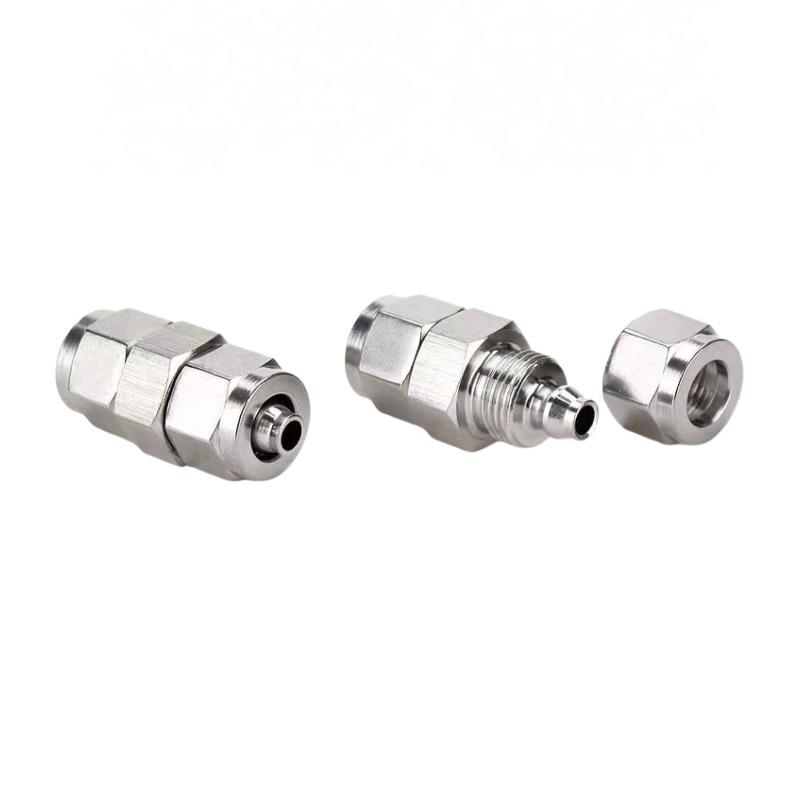 Fit Hose OD 4/6/8/10/12/14/16mm 304 Stainless Steel Quick Fit Pipe Fitting Union Pneumatic Fast Twist Fittings Air Tube Straight
