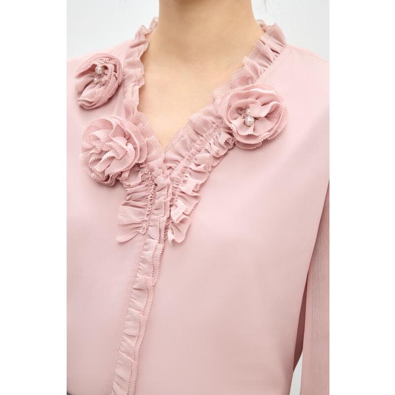 Qiushui Yiren Romantic Spring Chiffon Lace Blouse