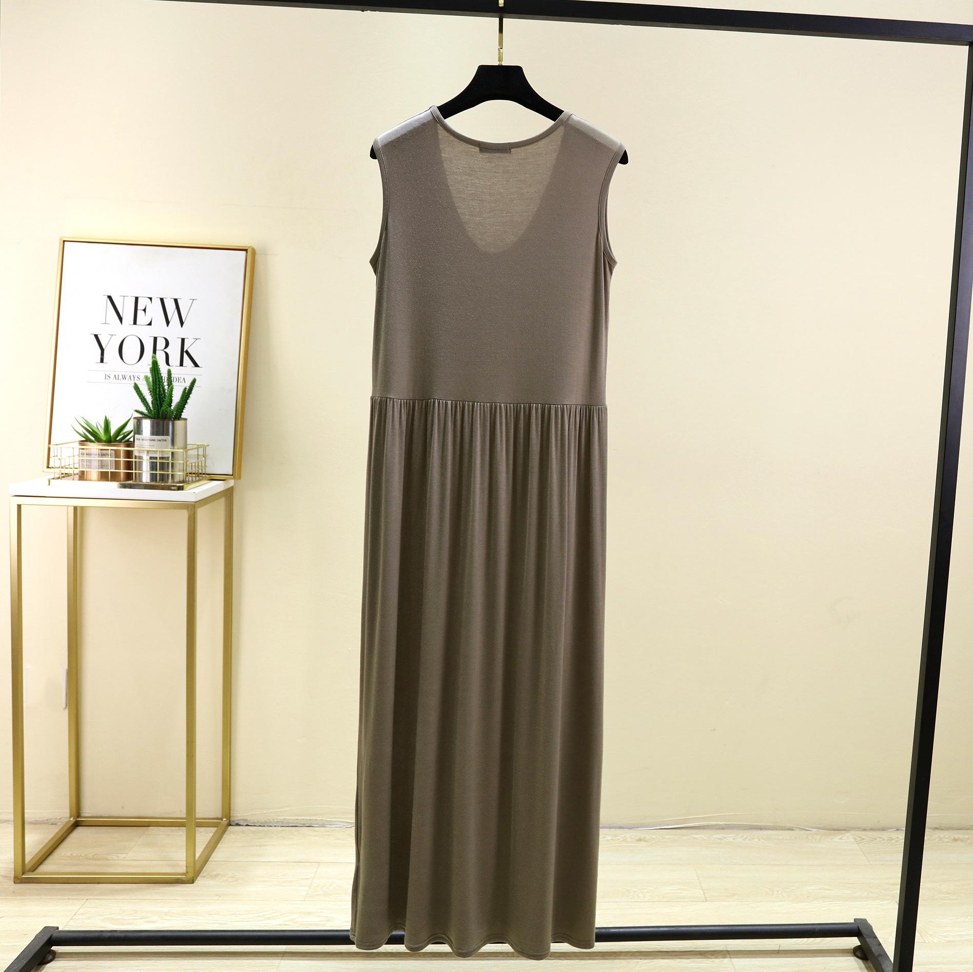 

Женское летнее модальное платье-майка большого размера с V-образным вырезом - Повседневная и универсальная пляжная одежда 6XL