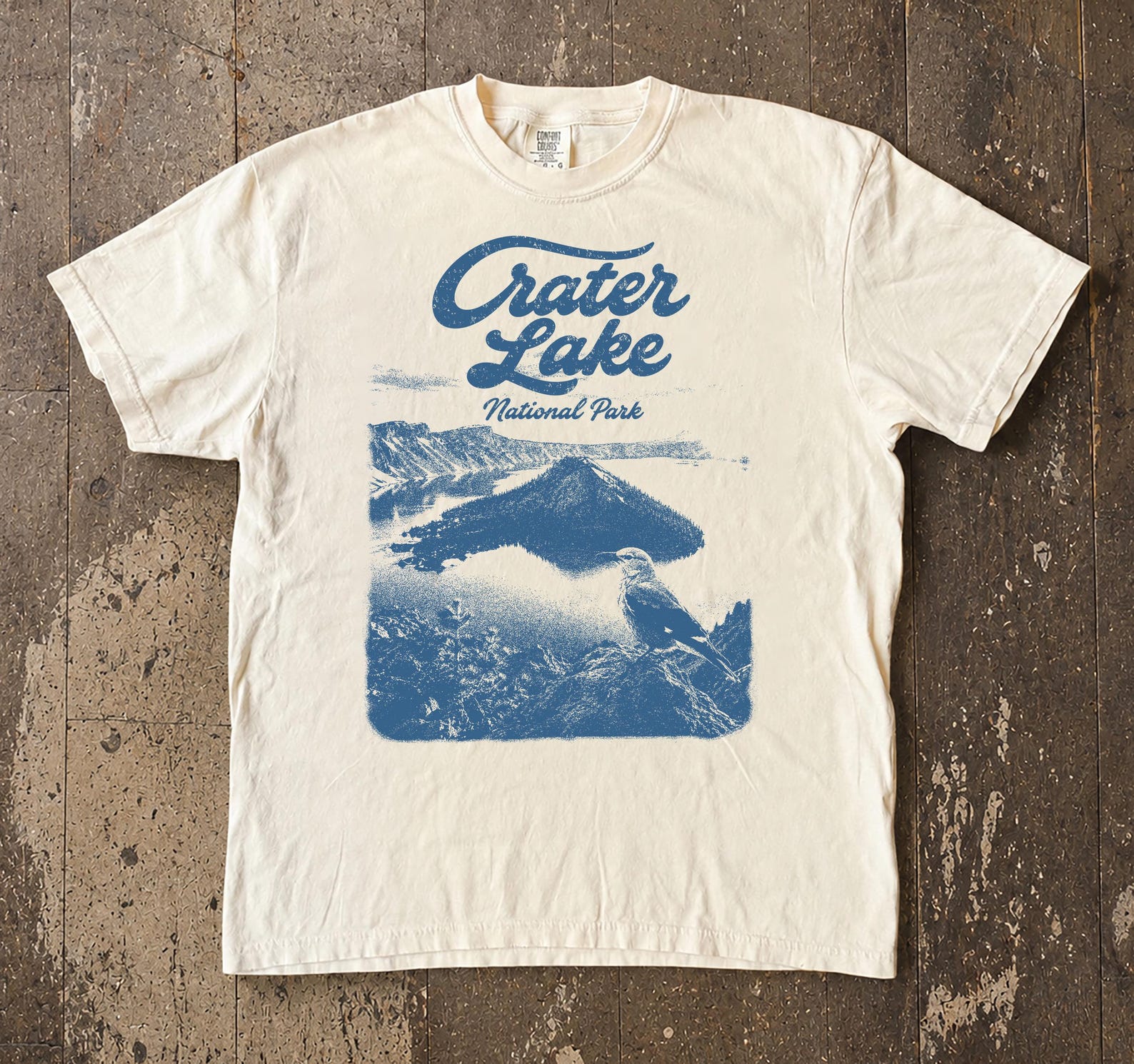 Crater Lake National Park Mountain Graphic Tee, Retro Nature Apparel, Oversized Comfort Colors Shirt 4XL