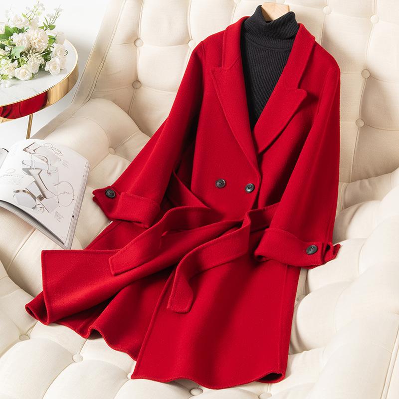 Осень и Зима Новое Пальто Атмосферное Длинное Кашемировое Пальто Высококлассное Универсальное Пальто S