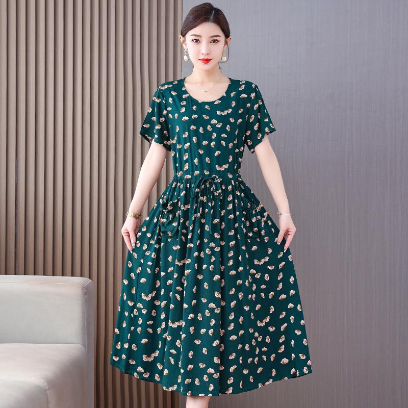 Vintage Blumenkleid für Damen in Übergröße, Sommerkleid für Damen, lässig, lange Kleider