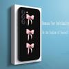 Bow Cute Pink Girly Cartoon Design Phone Case For Samsung Galaxy S26 S25 S24 S23 S22 S21 Plus Ultra Note20 Soft Black