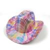 Color Blocks Laser Cowboy hat Western cowboy men and women retro party stage party Cowboy hat outdoor knight hat Wholesale