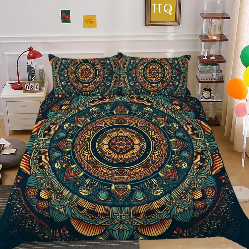 Cuverturi de pat cu mandala Decorare dormitor Seturi de pat la modă Cuverturi de pat din microfibră de dimensiuni complete Costume de pat pentru bărbați