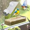 NEW Window Type Bird Feeder, Reusable Tray, Waterproof Transparent Squirrel Food Container, Outdoor Suction Cup Installation