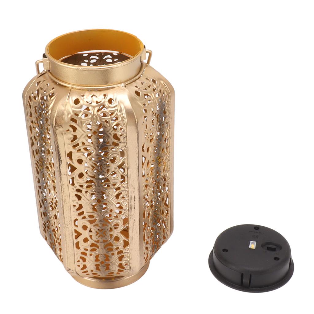 5730LED Hanging Lamp Solar Powered IP44 Waterproof Hex Hollow Lantern for Garden Courtyard Decoration