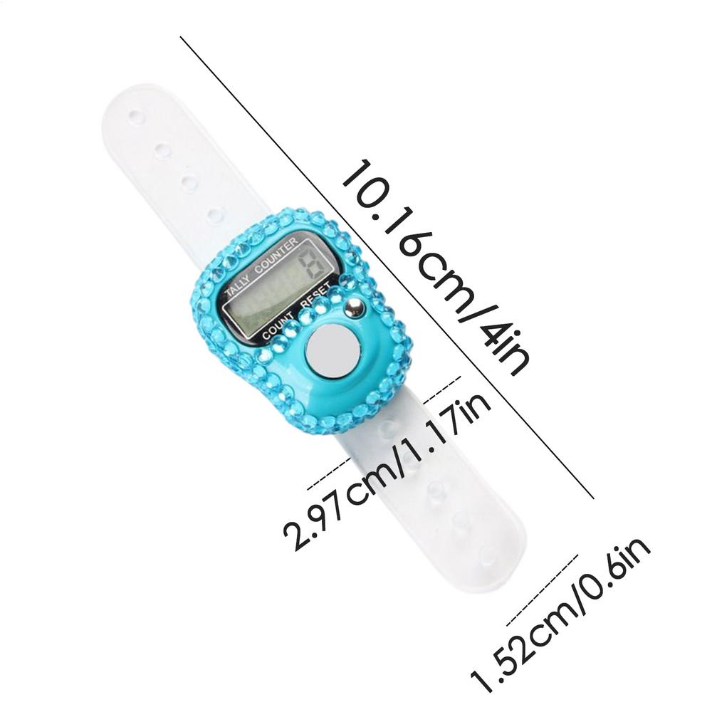 1pc Digital Finger Ring Counter with LCD Resettable Electronic Islamic Tasbih Prayer Counter Adjustable Tally Clicker for Sports