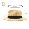 Frühling Sommer Neue Farbe Kontrast Natürliches Schwarz Weizengras Jazzhut Outdoor Reise Sonnenschutz Sonnenschirm Strand Fedora Strohhüte