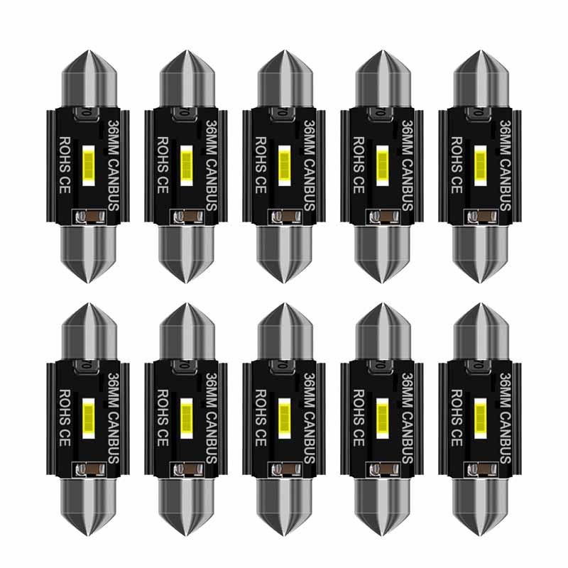 10x CSP 1860 C5W LED Car 31mm 36mm 39mm 41mm Festoon Reading Light Auto Interior Dome Vehicle Trunk Door Lamp Bulb 6000k DC12V 31mm