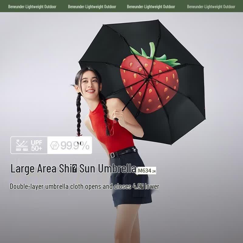 Beneunder UV Protection 3-Fold Sun & Rain Umbrella