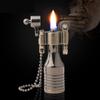 Retro Torch Lighter Grinding Wheel Oil Lighter Key Chain Metal Cigarette Lighter