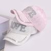 Spring and Summer New Rhinestone Letter LOVE Romantic Temperament Breathable Baseball Cap Outdoor Walking Seaside Vacation Rhinestone Cap