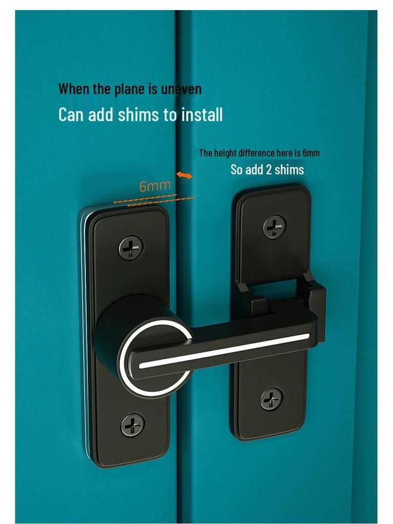 Zăvor luminos pentru ușă de baie, fără găurire