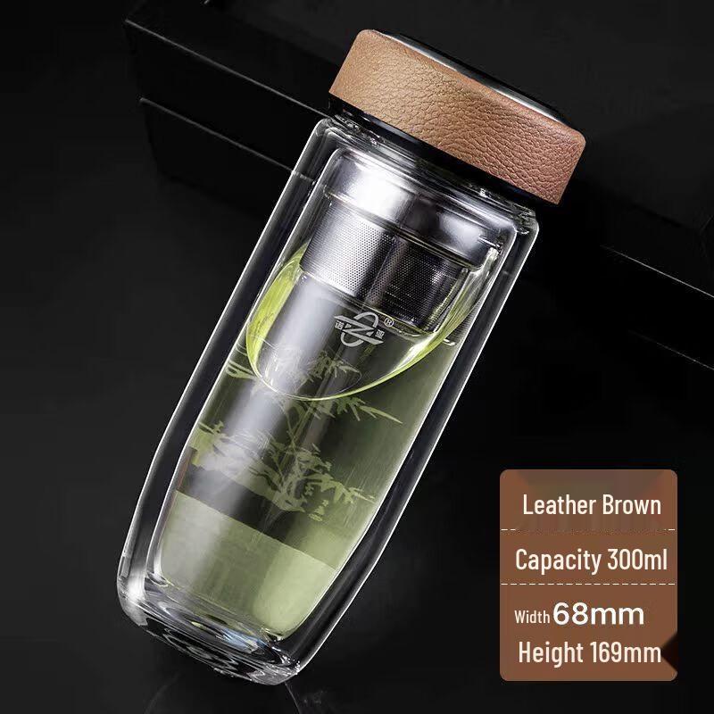 Noah Double-Layer Borosilicate Glass Tea Cup with Lid
